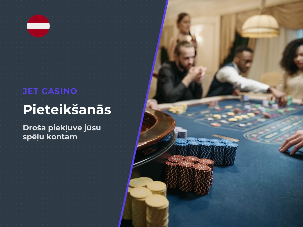 Droša pieteikšanās Jet Casino kontā. Drošai